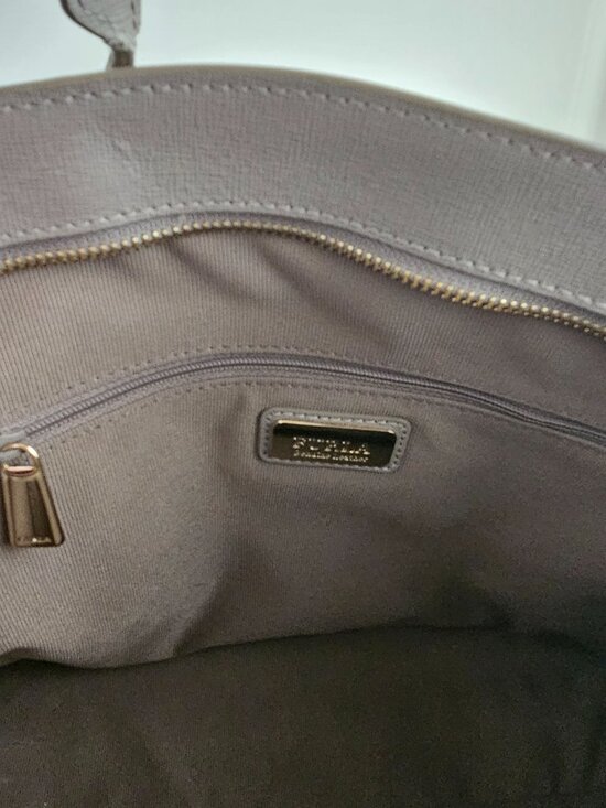 Furla structured grey taupe Satchel with removable strap - Picture 4 of 14